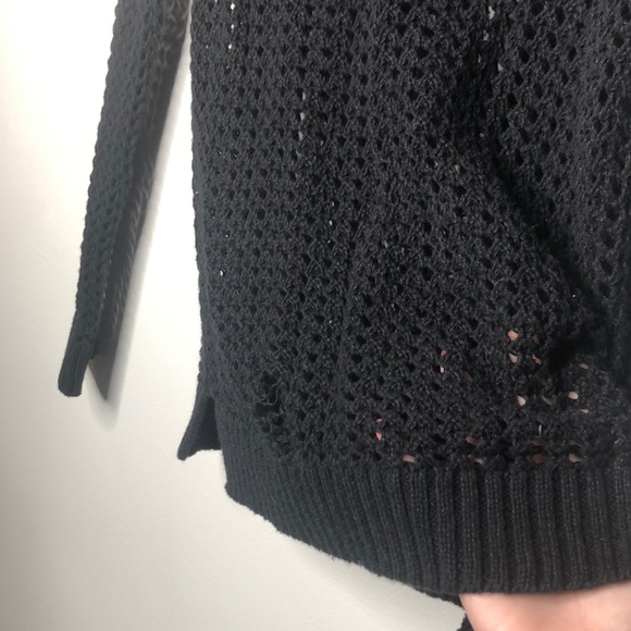 Ana Petite Black Cutout Scoop Neck Sweater - Picture 4 of 5